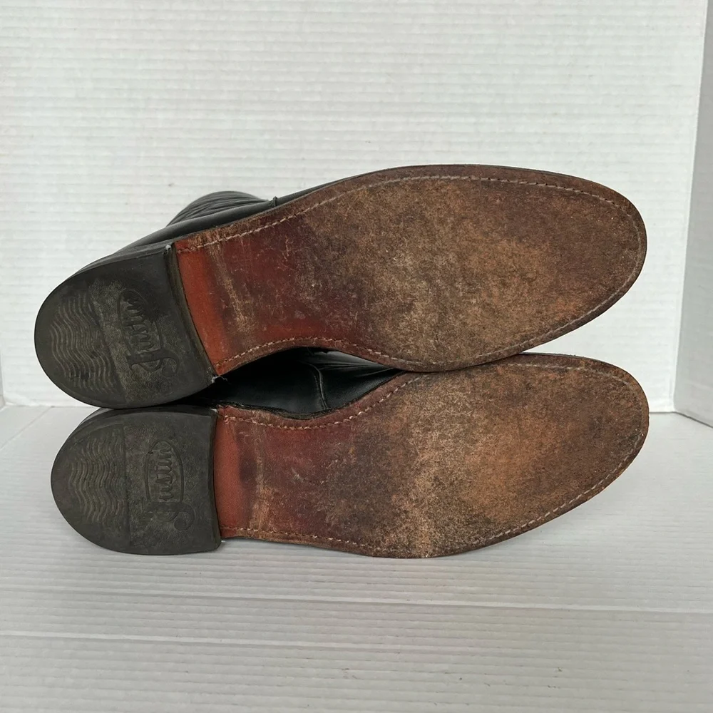 Justin Western Roper Kiltie Boots Women Size 9 B Black Leather Lace Up L0620 - Picture 10 of 11